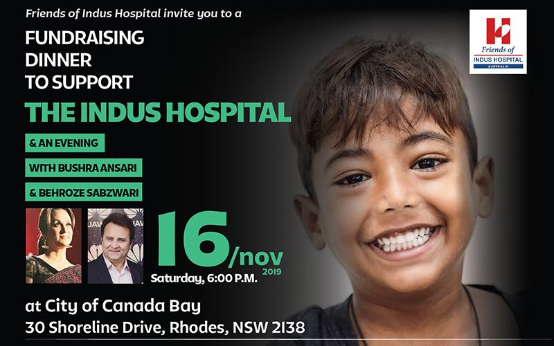Fundraising dinner in Sydney to support Indus Health Network with Bushra Ansari and Behroze Sabzwari